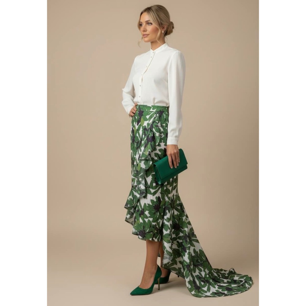 L'ATISTE BY AMY Size‎ Small Tropical Floral Print High Waisted Maxi Skirt